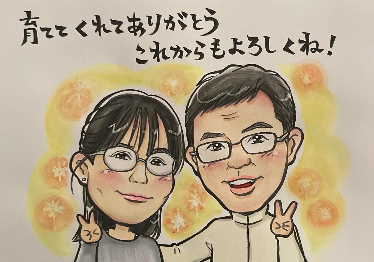 気持ちのこもった暖かい似顔絵描きます 世界に一つ、お名前にちなんだポエムもお任せ下さい イメージ9