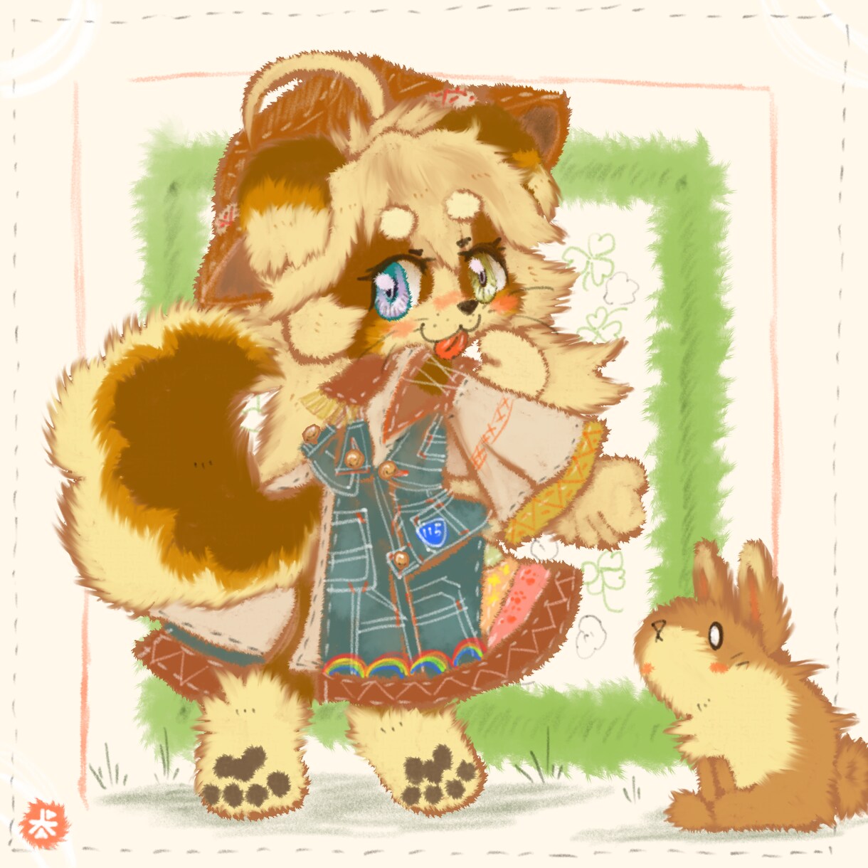 動物キャラ(ケモノ)の絵本風イラストを描きます 線画なしのもふもふタッチです！ イメージ4