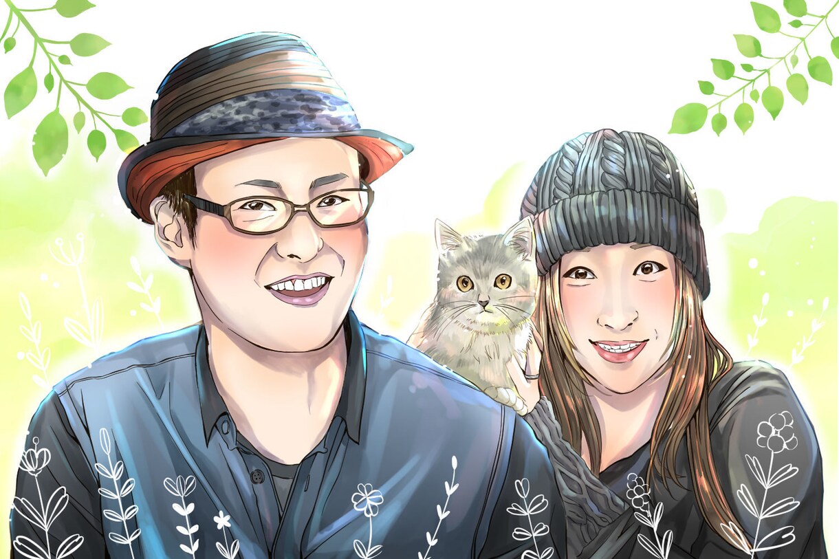 ペットとの似顔絵描きます ペットとのあたたかい似顔絵お描きします（データ納品） イメージ3