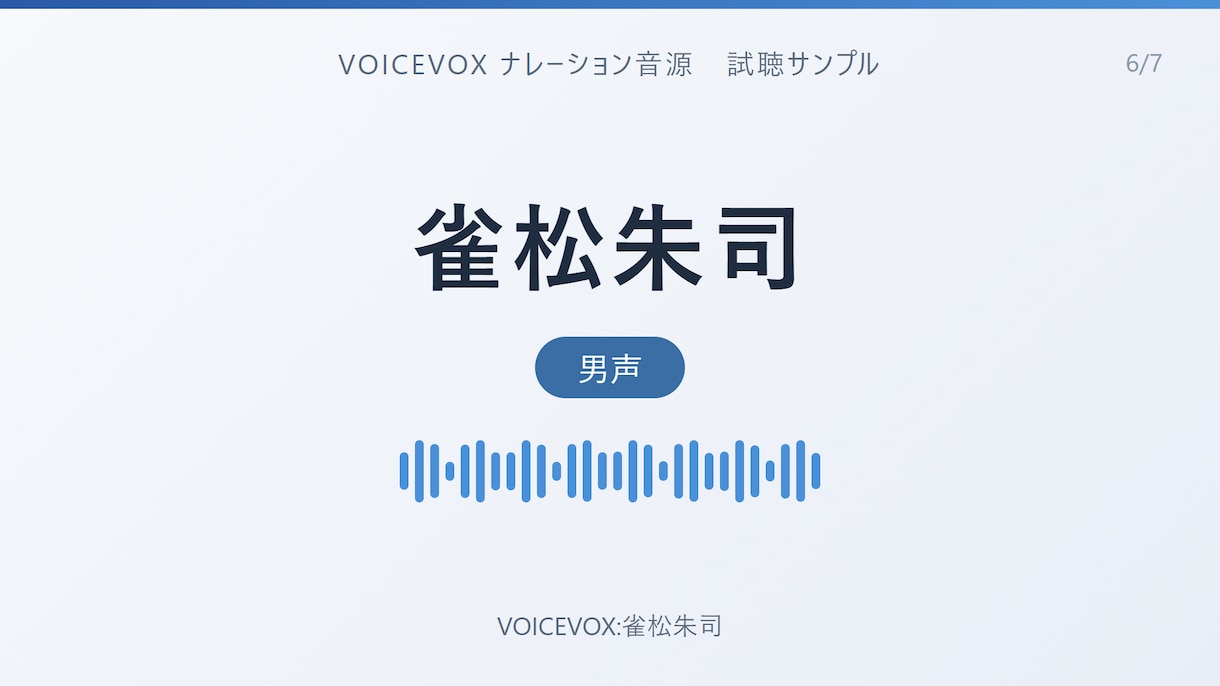 読みと間まで手動調整のVOICEVOX音源作ります 読み仮名・抑揚・間を人の手で調整し通し検品して納品 イメージ7