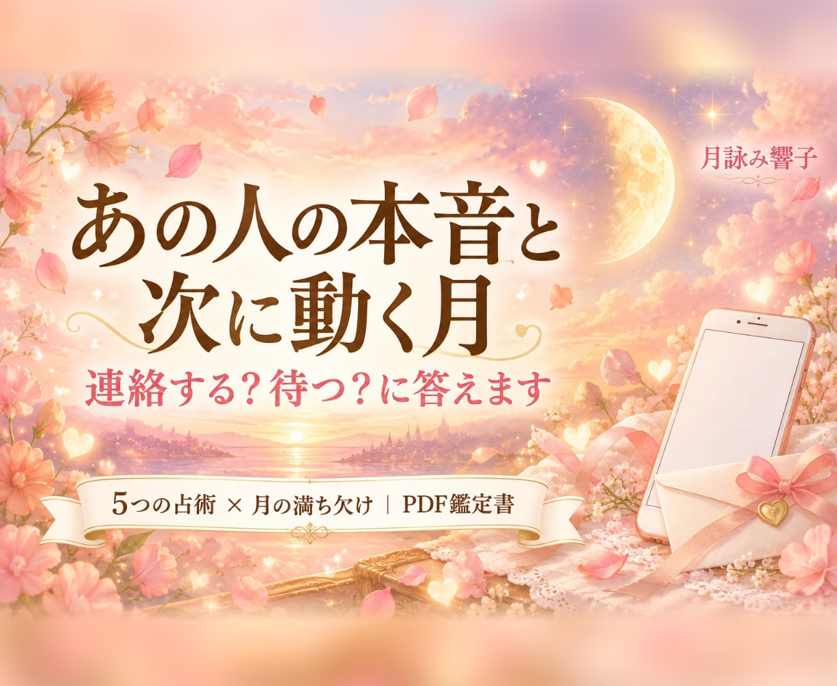 あの人の本音と次に動く月を5つの占術で読みます 連絡する？待つ？迷いを終わらせる答えを イメージ1