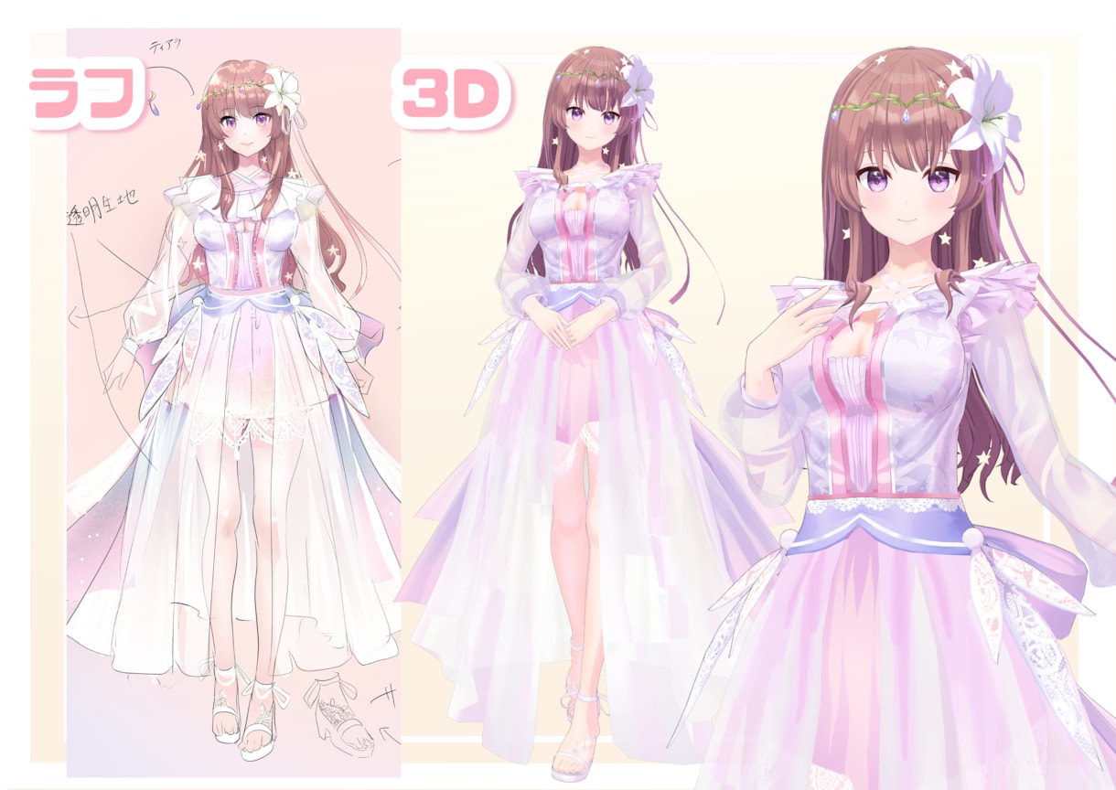3Dの衣装作成します 元イラストレーターがデザインから作成いたします。 イメージ2