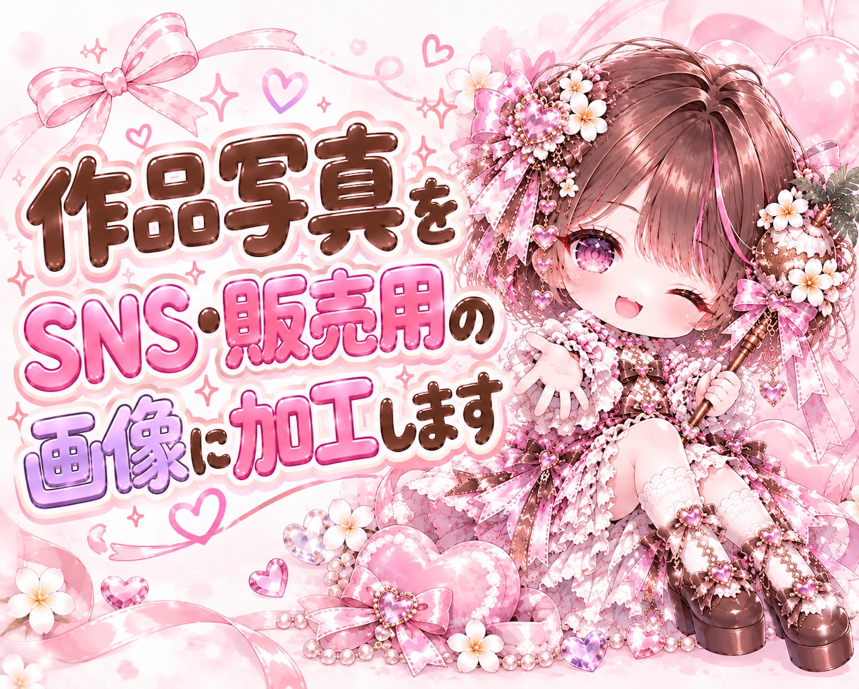 作品写真をSNS・販売用の画像に加工します 作品の魅力が伝わる、おしゃれな画像に仕上げます イメージ1
