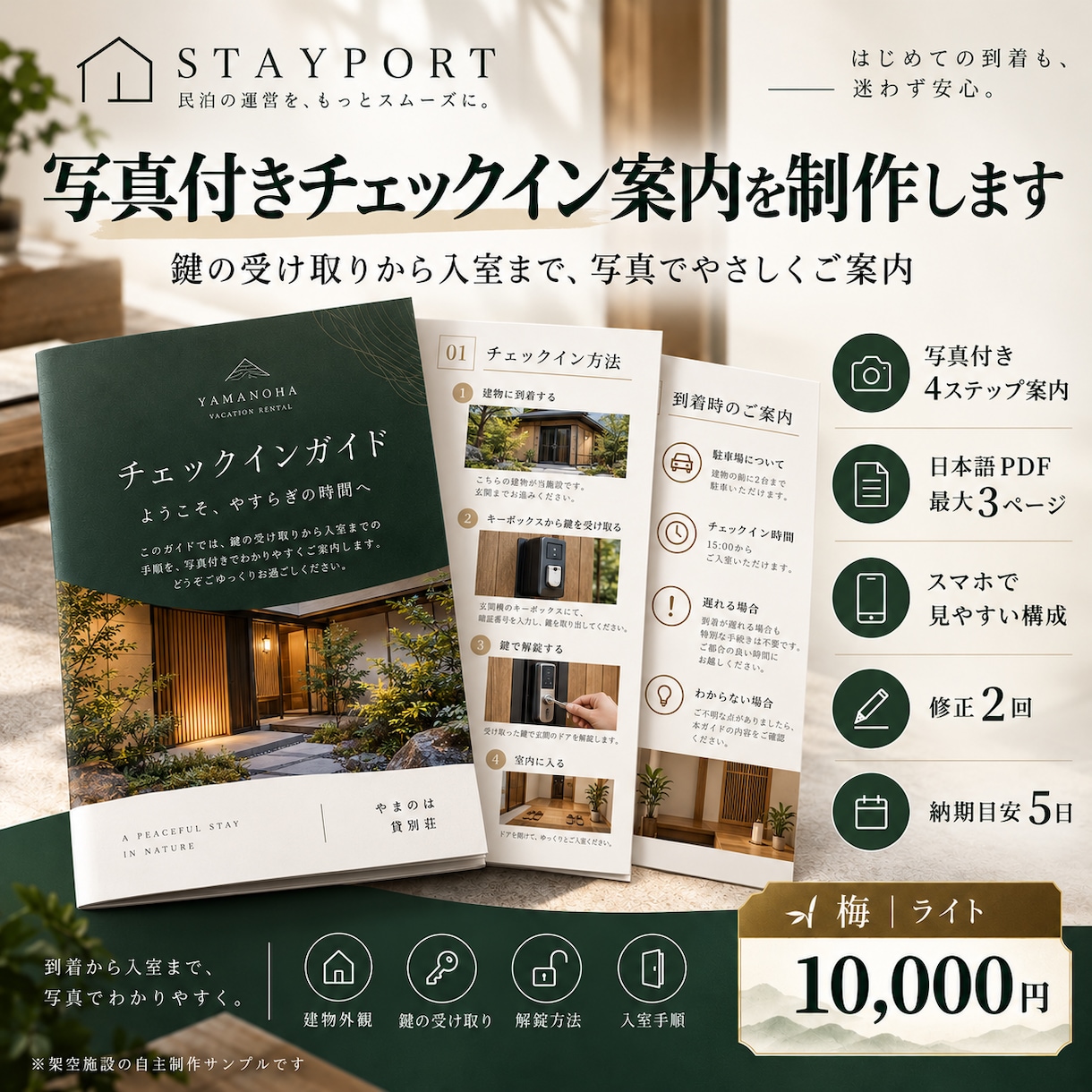 民泊の写真付きチェックイン案内を制作します 鍵の受け取りから入室まで写真でやさしくご案内 イメージ1