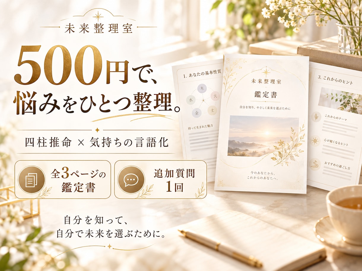 四柱推命で悩みやモヤモヤを整理します 人間関係・仕事・自己理解｜自分で未来を選ぶために イメージ1