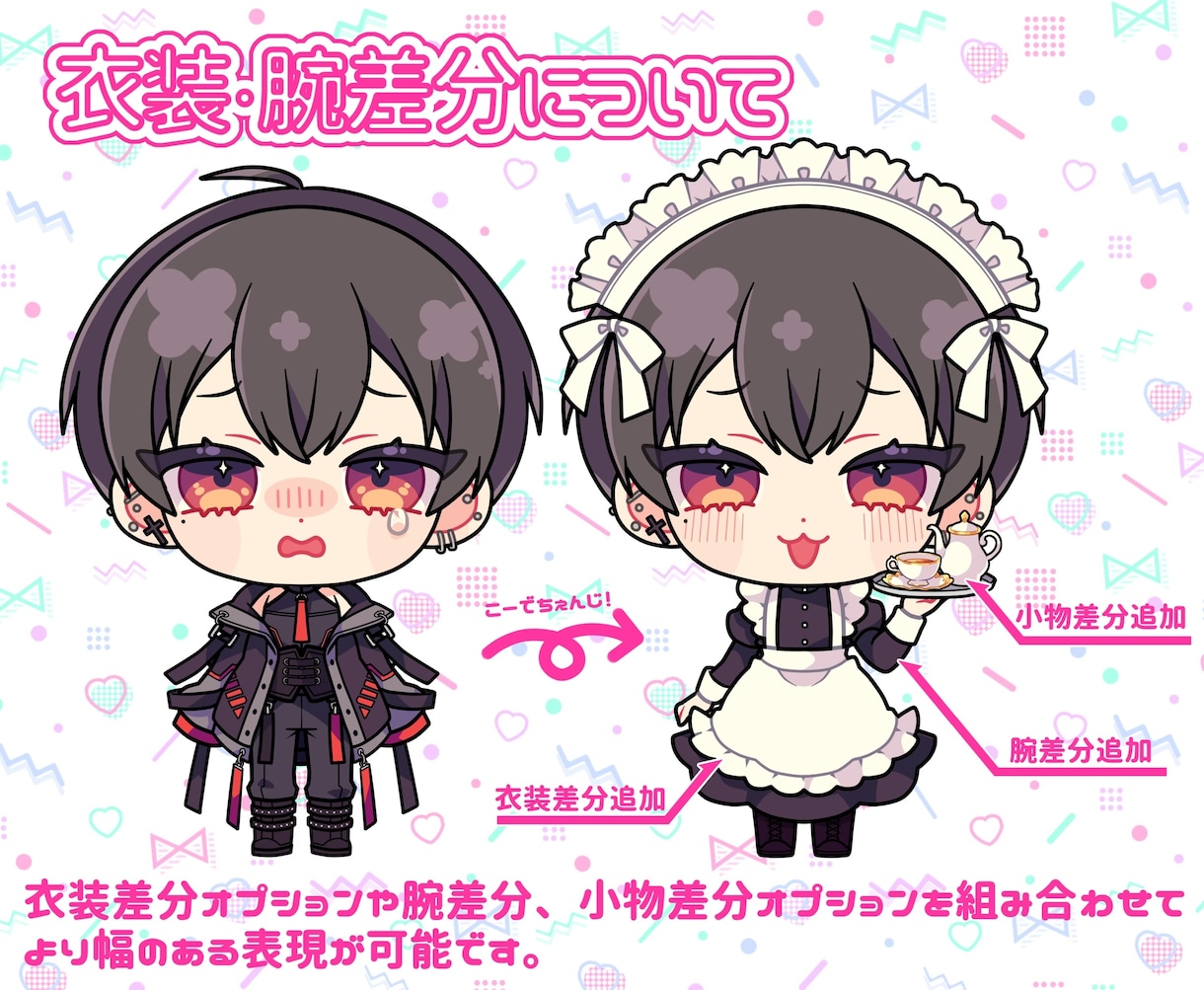 商用利用OK表情差分付きミニキャライラスト描きます 表情差分3種付きデフォルメイラストを作成いたします。 イメージ7