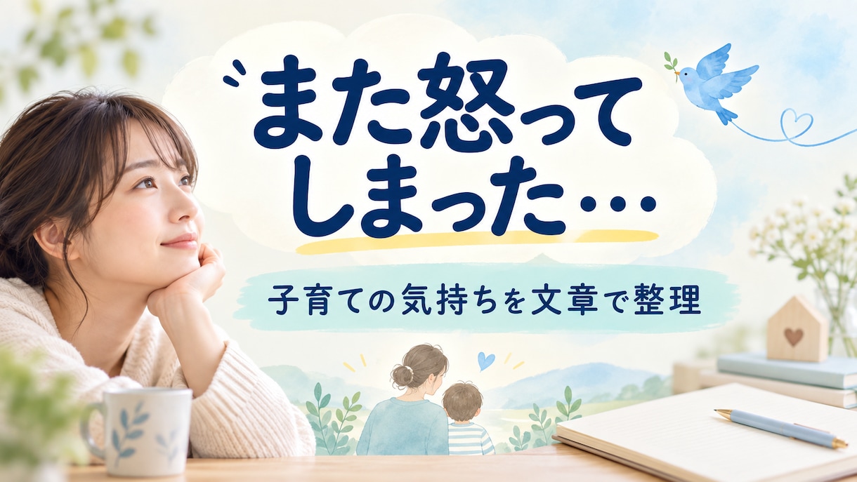 文章で相談｜子育ての悩みを整理します 怒り・後悔・疲れを文章で一緒に整理します イメージ2