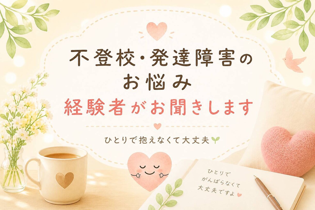 発達障害・不登校の親の悩み、寄り添います 安心して吐き出せる場所、あります イメージ1