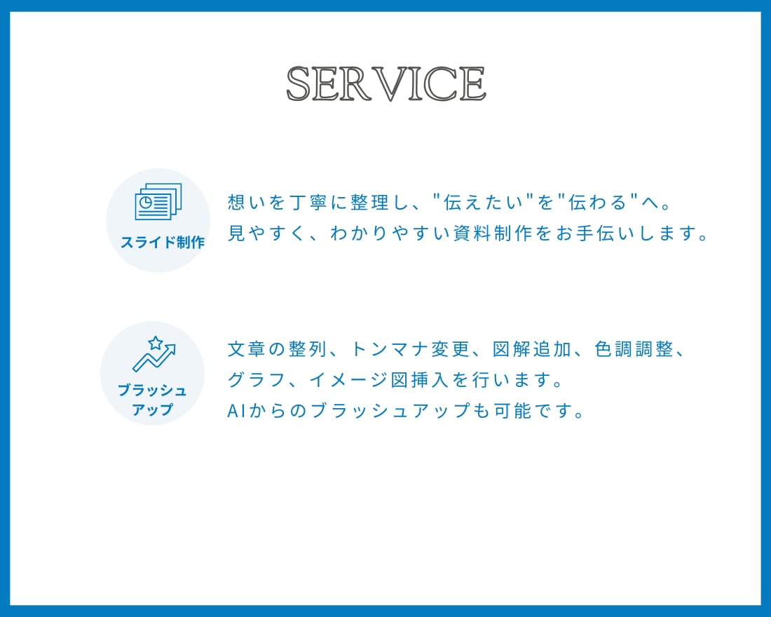 伝わるスライドを制作いたします 情報整理が苦手な方も安心してお任せください イメージ2