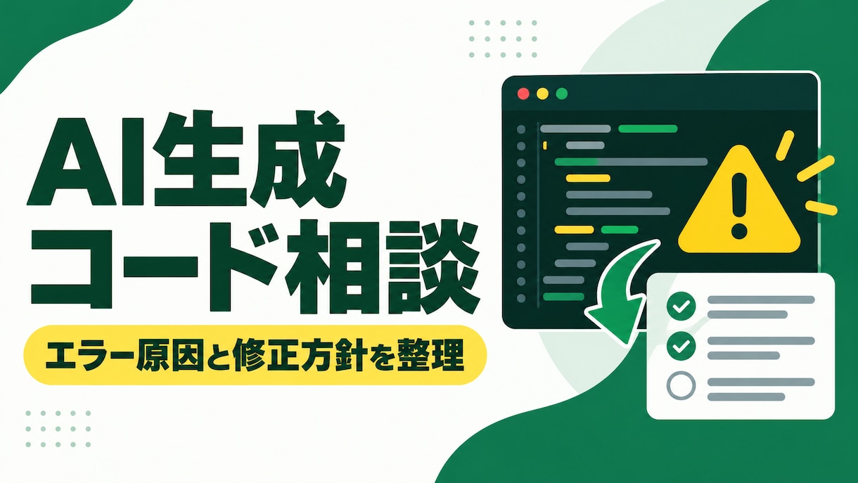 AI生成コードのエラー原因を整理します 動かない原因と優先する修正方針を整理します イメージ1