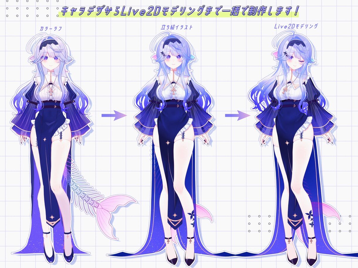 キャラデザからモデリングまで一括で制作します 高可動域でかわいいモデルをお作りします！ イメージ2