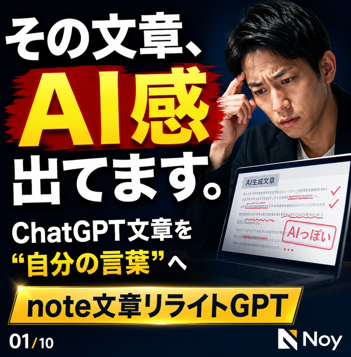 AI文章をあなたらしく整えます note文章のAI感を減らし自分の言葉へ イメージ1