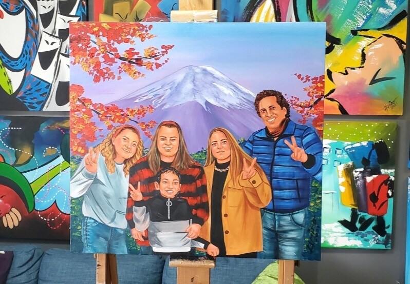 キャンバスにリアルな肖像画を描きます アクリル絵の具で描いています　個人の絵、カップル、家族 イメージ10