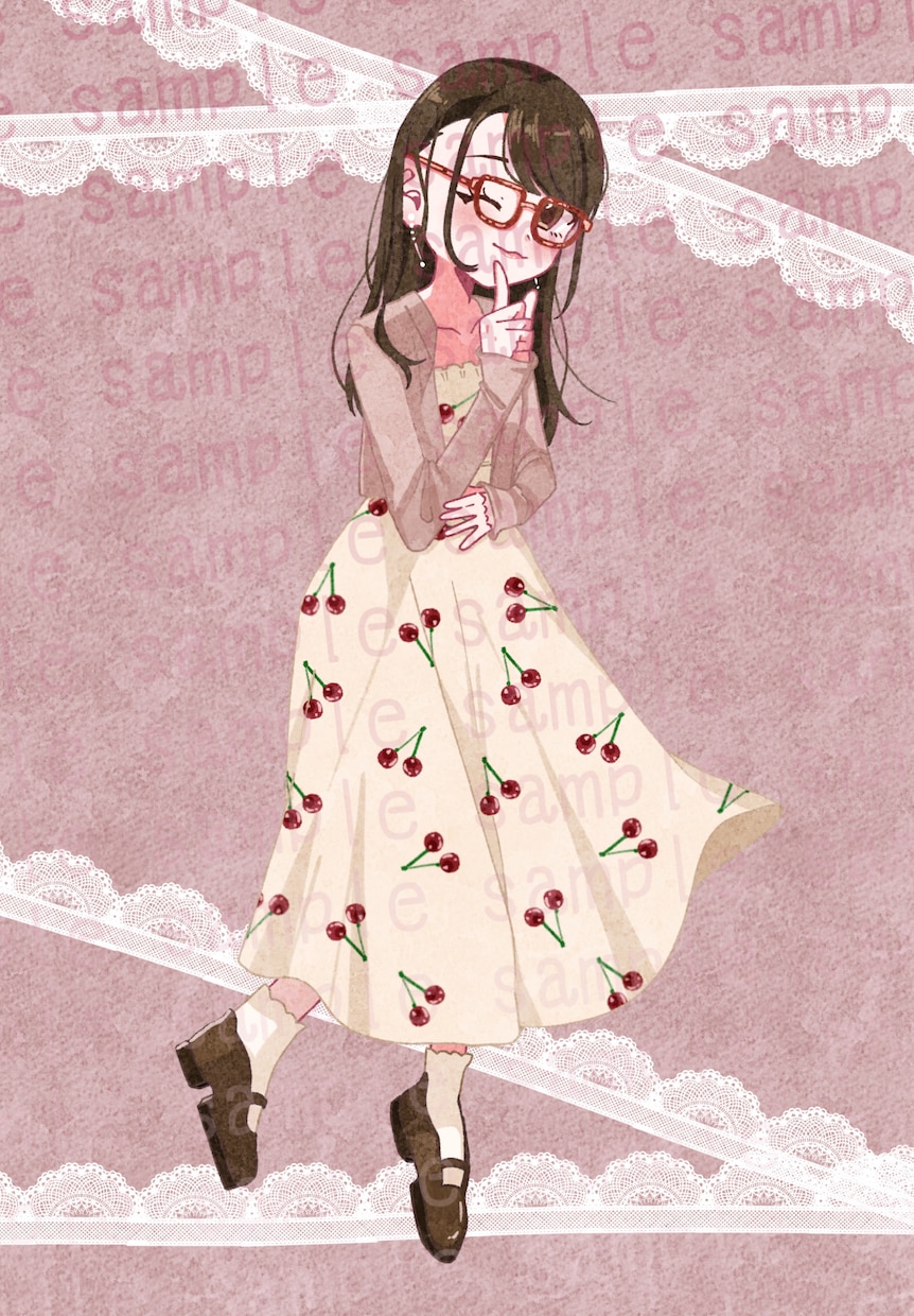 おしゃれな女の子の全身イラストを描きます 好きなお洋服を、もっと特別に。 イメージ5