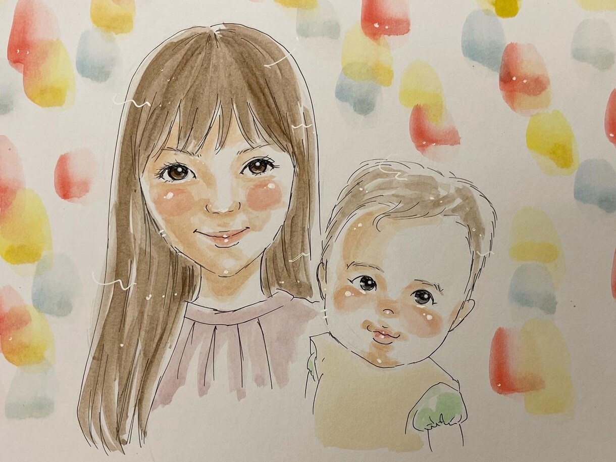 色紙に似顔絵描きます 手描きで描きます。優しく柔らかい雰囲気が得意です。 イメージ6