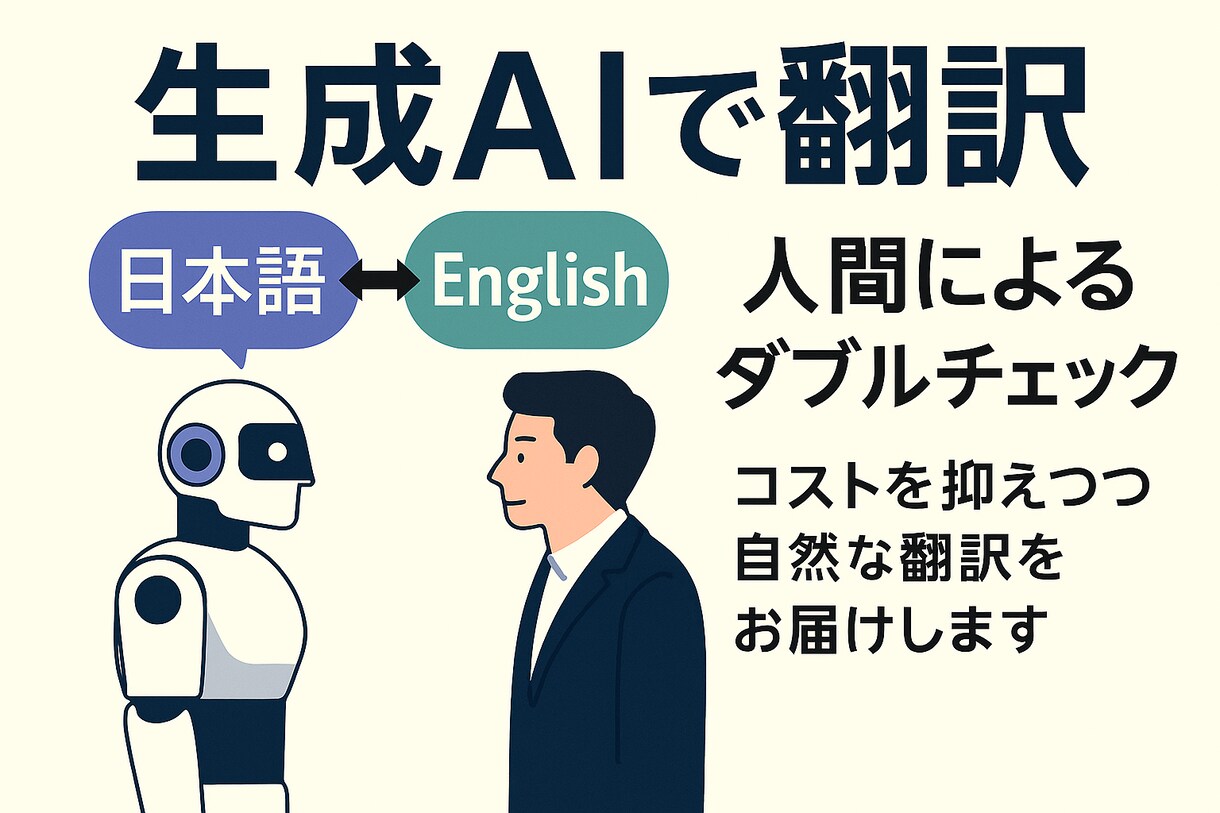 伝わる英語／自然な日本語に翻訳します 「AI×人の力で高品質翻訳」英日・日英対応／コスパ重視 イメージ1