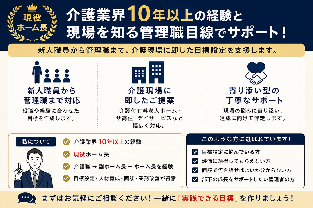 介護施設のMBO・目標設定を作成します 評価しやすく行動につながる目標を作成 イメージ4