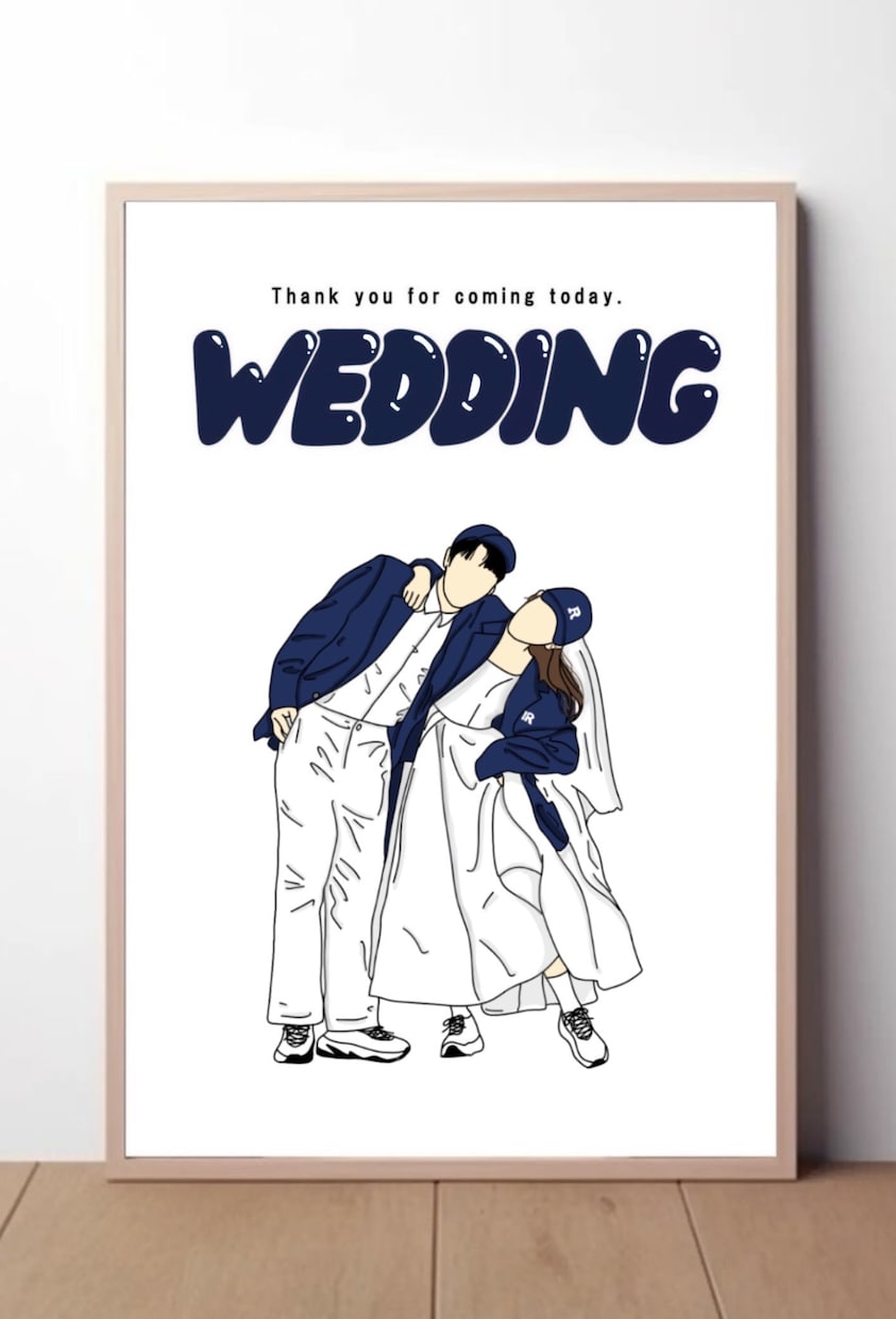 素敵な思い出をシンプルイラストにします 《ウェルカムボードにおすすめ》似顔絵イラスト　結婚式/家族 イメージ2