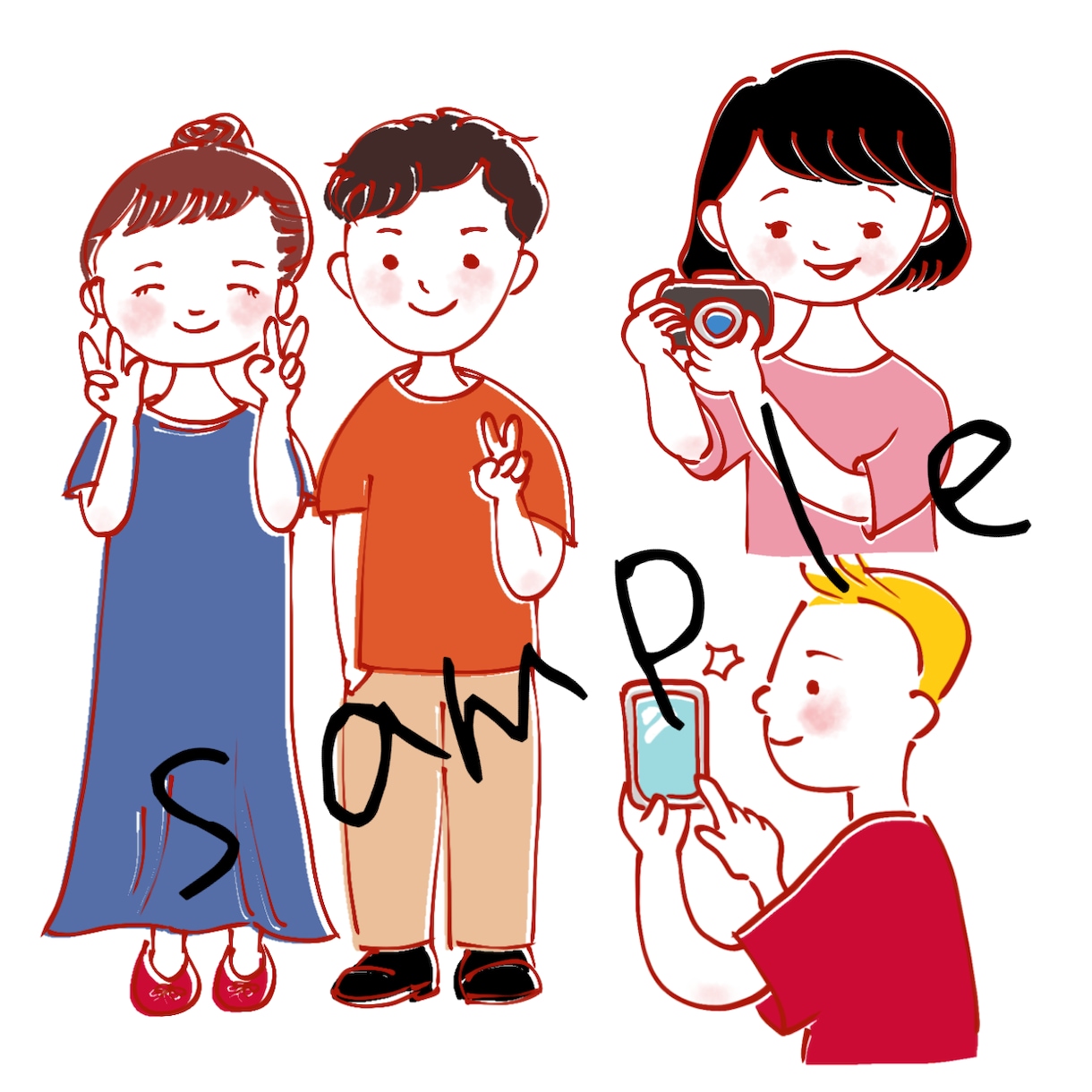 SNSや各種サイト、紙面に使えるイラスト描きます 商用利用OK！似顔絵やオリジナルキャラの作成も可能です◎ イメージ2