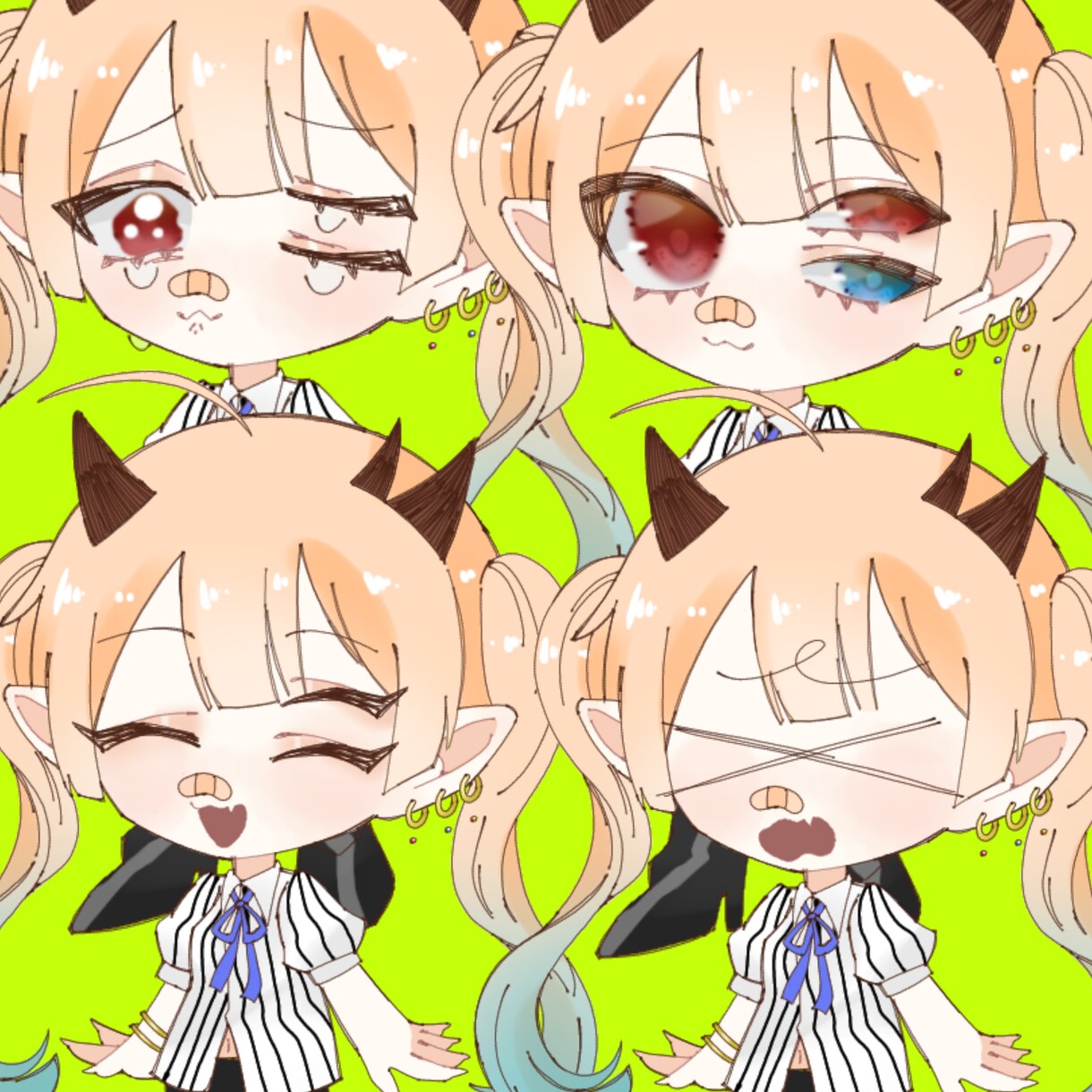 可愛い立ち絵、表情差分描きます オリジナルの可愛い物が作れます。 イメージ1