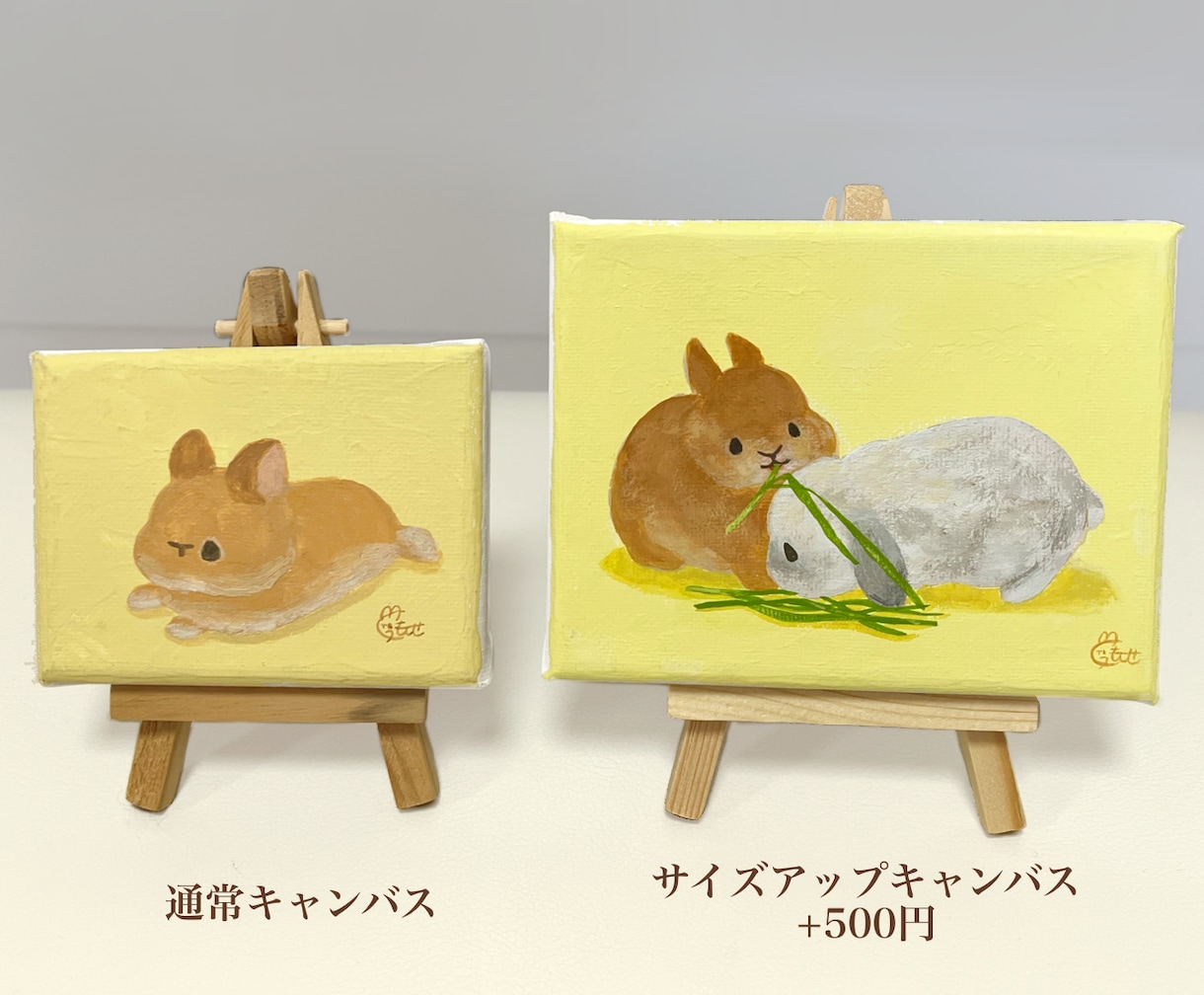 あなたのペットをゆるかわいいミニ原画にします うちの子がキャンバスの絵画に！イーゼル付きですぐに飾れます イメージ5