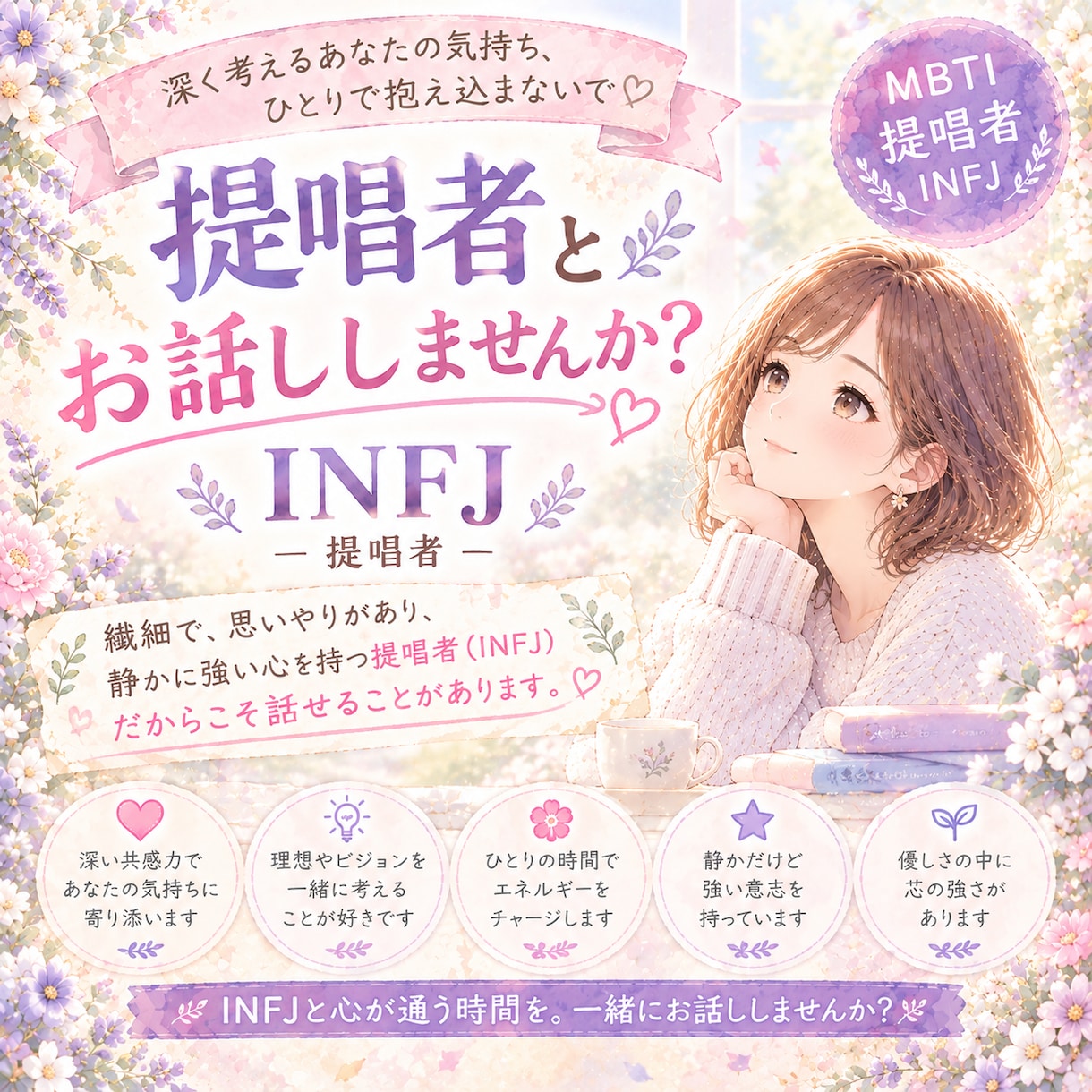 MBTIのお話楽しくします MBTIのことお話してみませんか？お悩みもお聞きします！ イメージ1