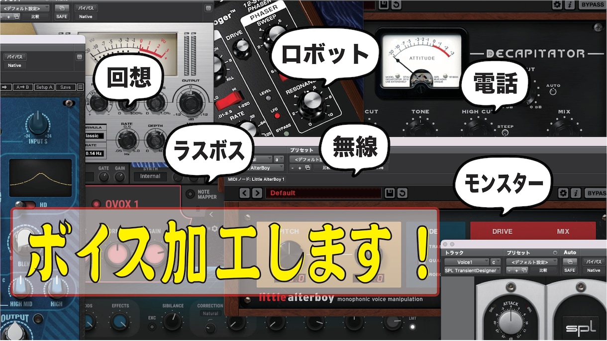 ボイスエフェクト！音声をご希望に合わせて加工します モンスター？異世界？電話？空想？様々な加工ができます！ イメージ1