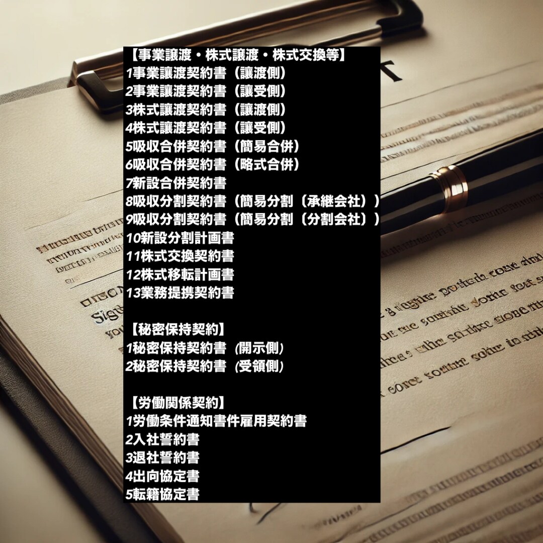 各種契約書の作成・スピード納品をいたします 24時間年中対応の特急納品有り(出来ない場合もあります) イメージ10