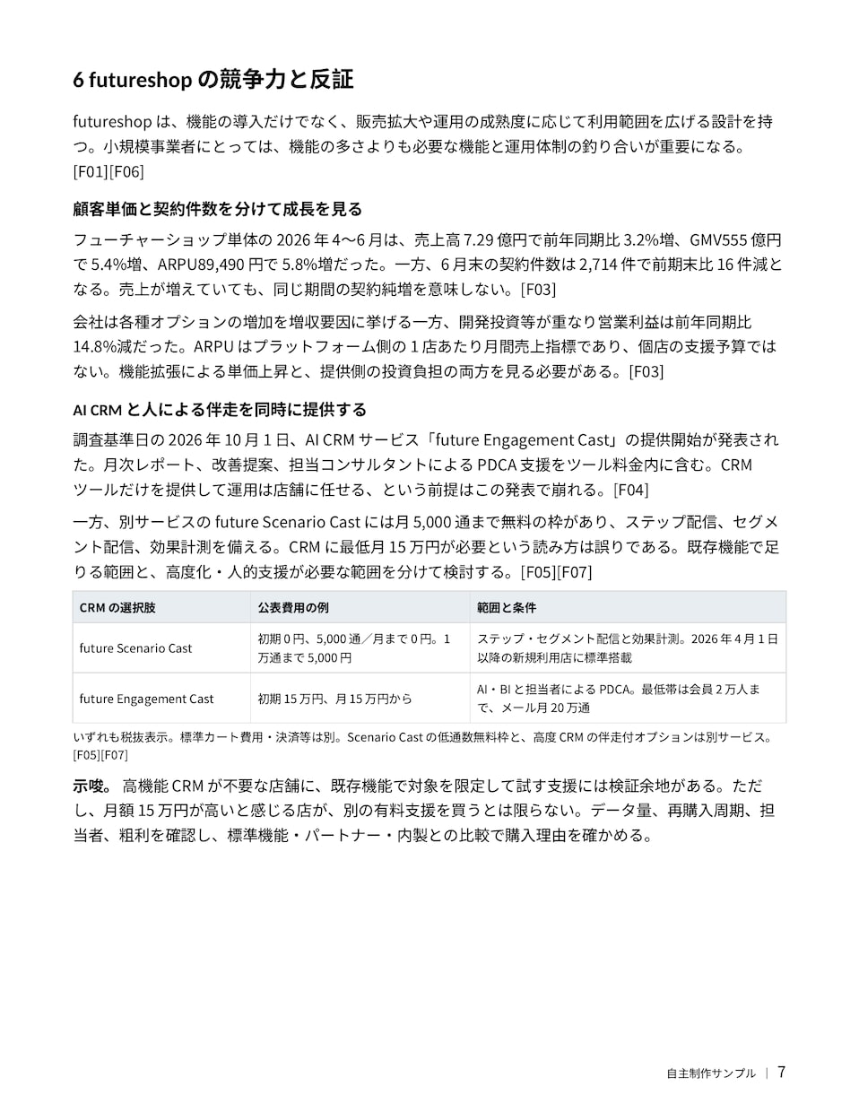 競合・ツールを調査して比較表にまとめます 選定や企画の判断材料になるよう公開情報を比較します イメージ8