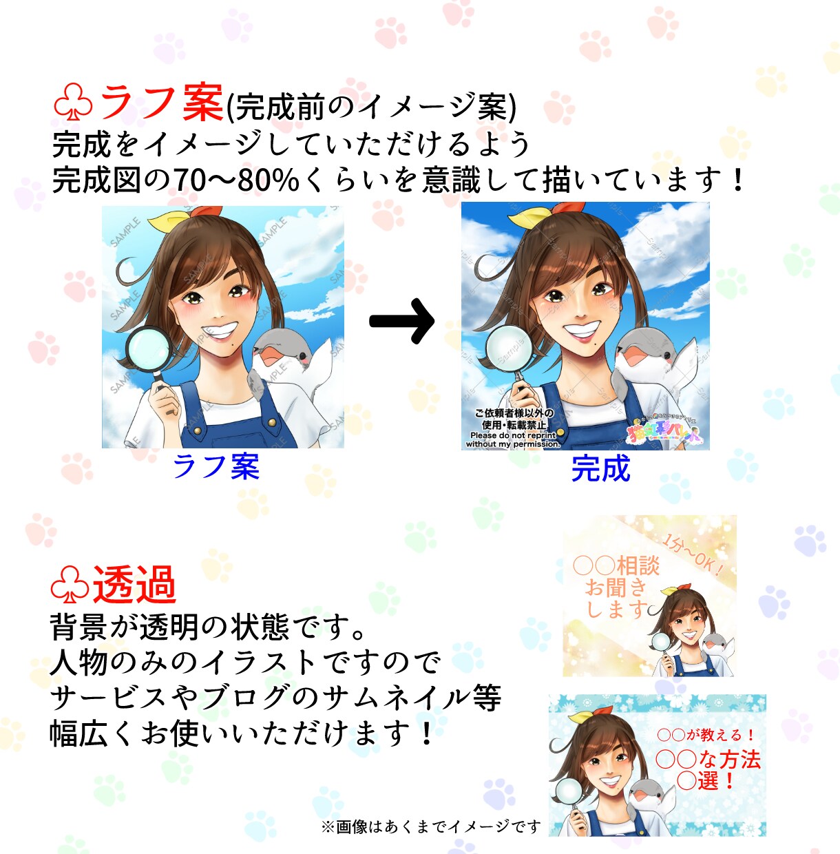 人を幸せにする笑顔絵お届けします 商用利用OK！ココナラ、ビジネス、SNSのアイコンに最適！ イメージ8