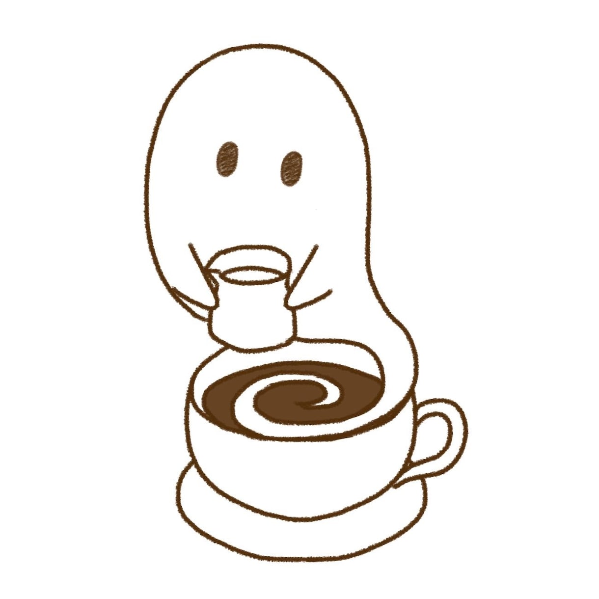 無表情がゆるくてかわいいオリジナルおばけを描きます アイコンにも使用可能！あなただけのオリジナルキャラです！ イメージ3