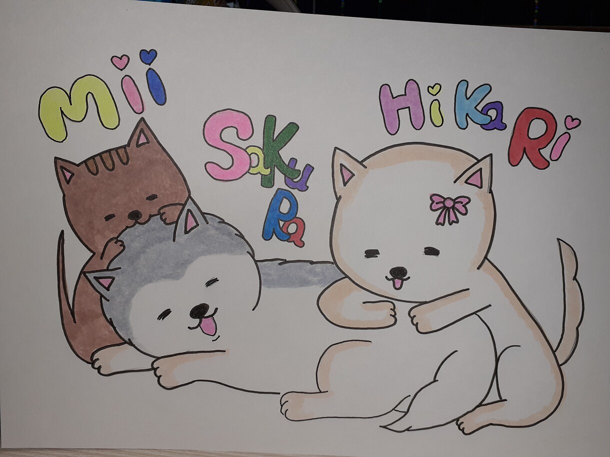 世界に一枚の手描きイラスト描きます 手書きで可愛らしいイラスト描きます イメージ3