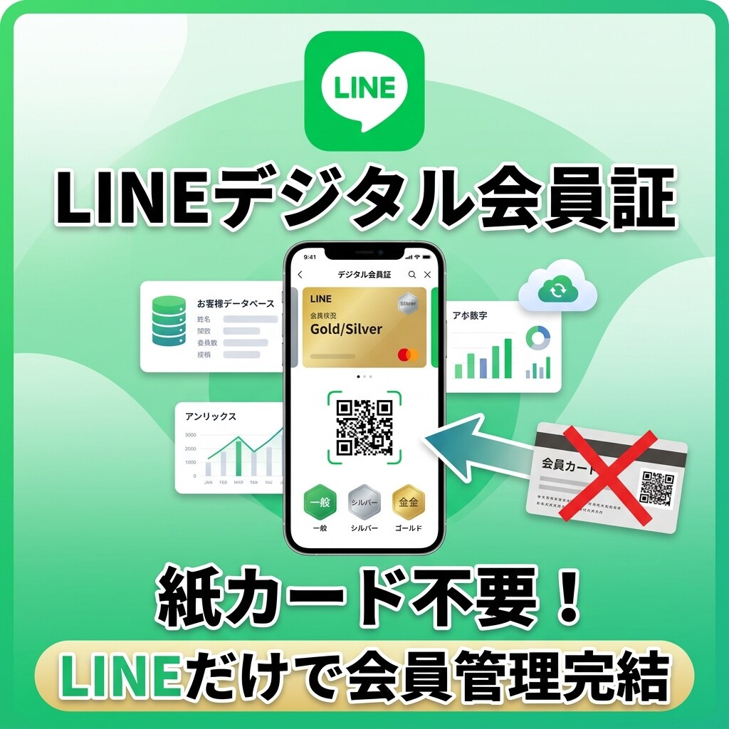 LINEのみで完結するデジタル会員証を作成します 紙カード不要！LINEだけで会員管理を完結できます イメージ1
