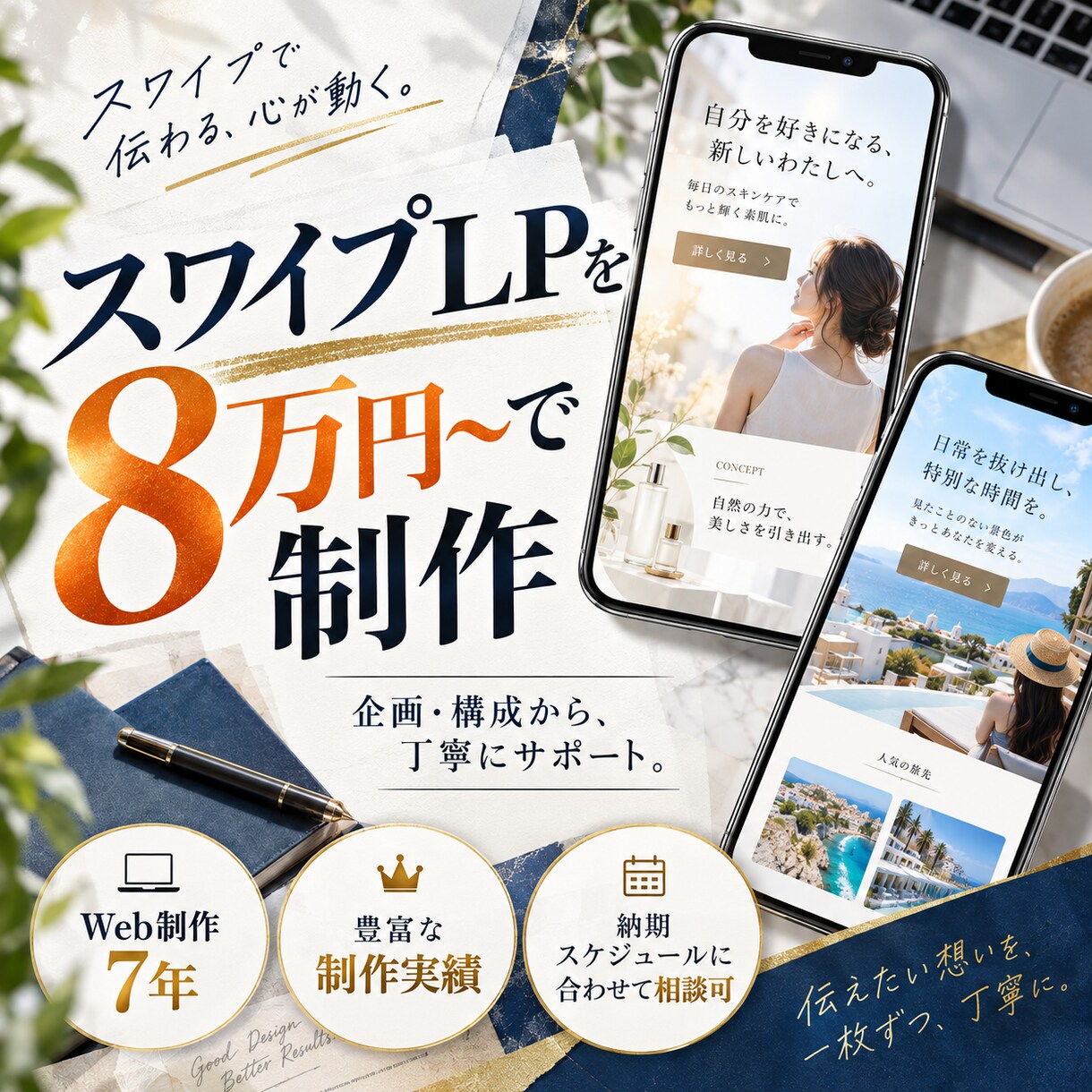 スワイプLP構成・デザイン・実装まで一括対応します 話題のスワイプLPを企画から公開まで丸ごと対応 イメージ4