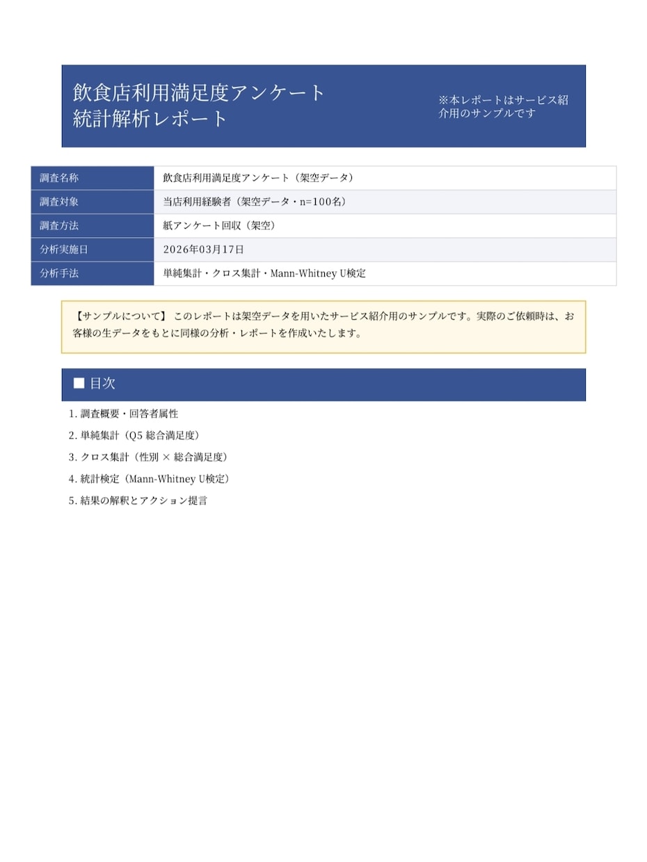 アンケートの結果を「統計学」で読み解きます p値・信頼度による根拠ある分析。 イメージ1