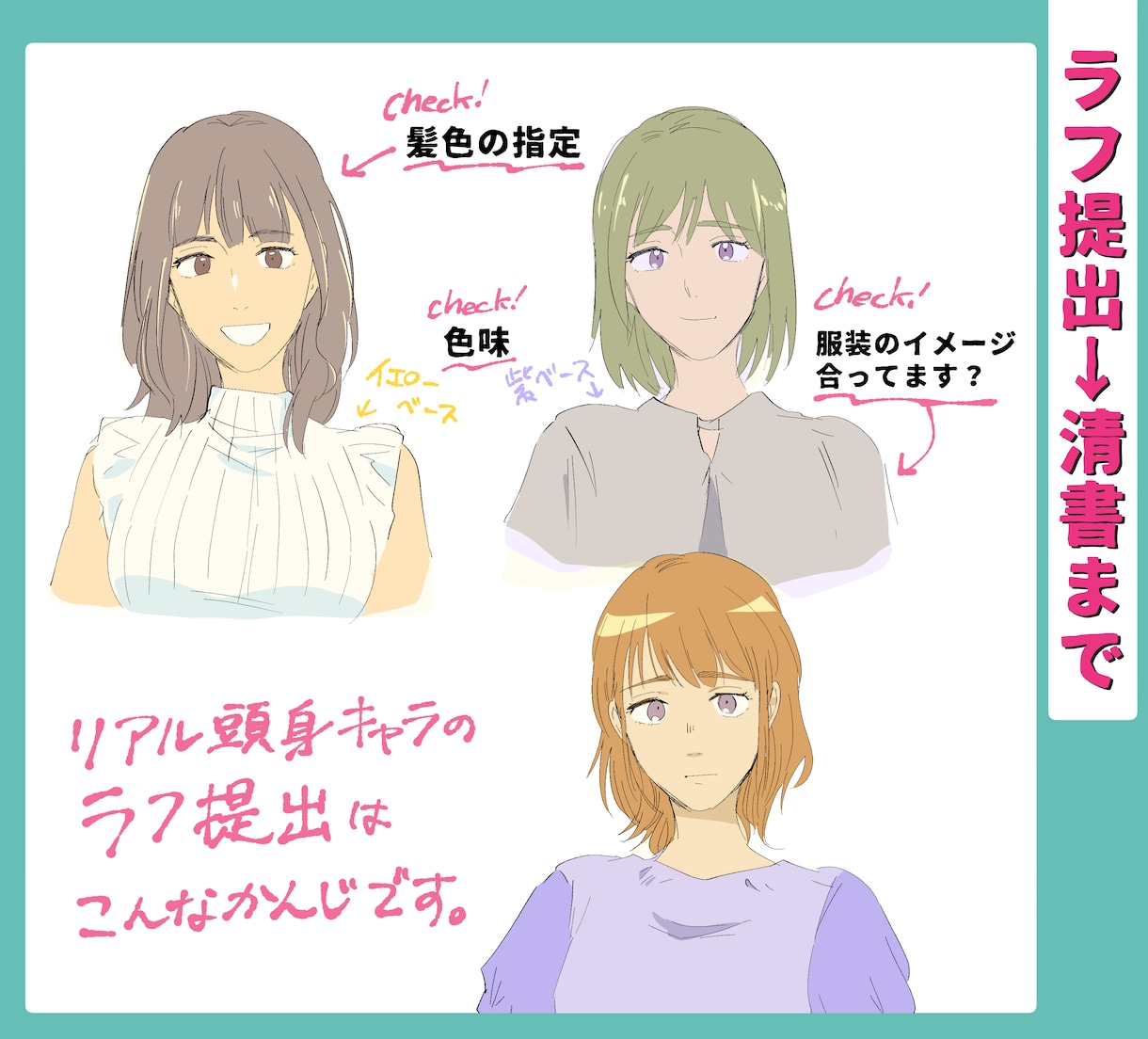 表情豊かなイラストを制作します プロの漫画家があなたのキャラをいきいき描きます！ イメージ4