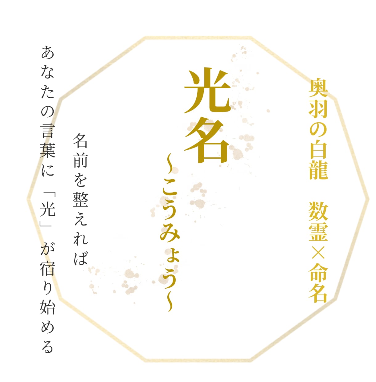光名｜成功を呼ぶSNS名・活動名を授けます 数霊の響きを整え、あなたの才能が世に届く最良の光名を導きます イメージ1