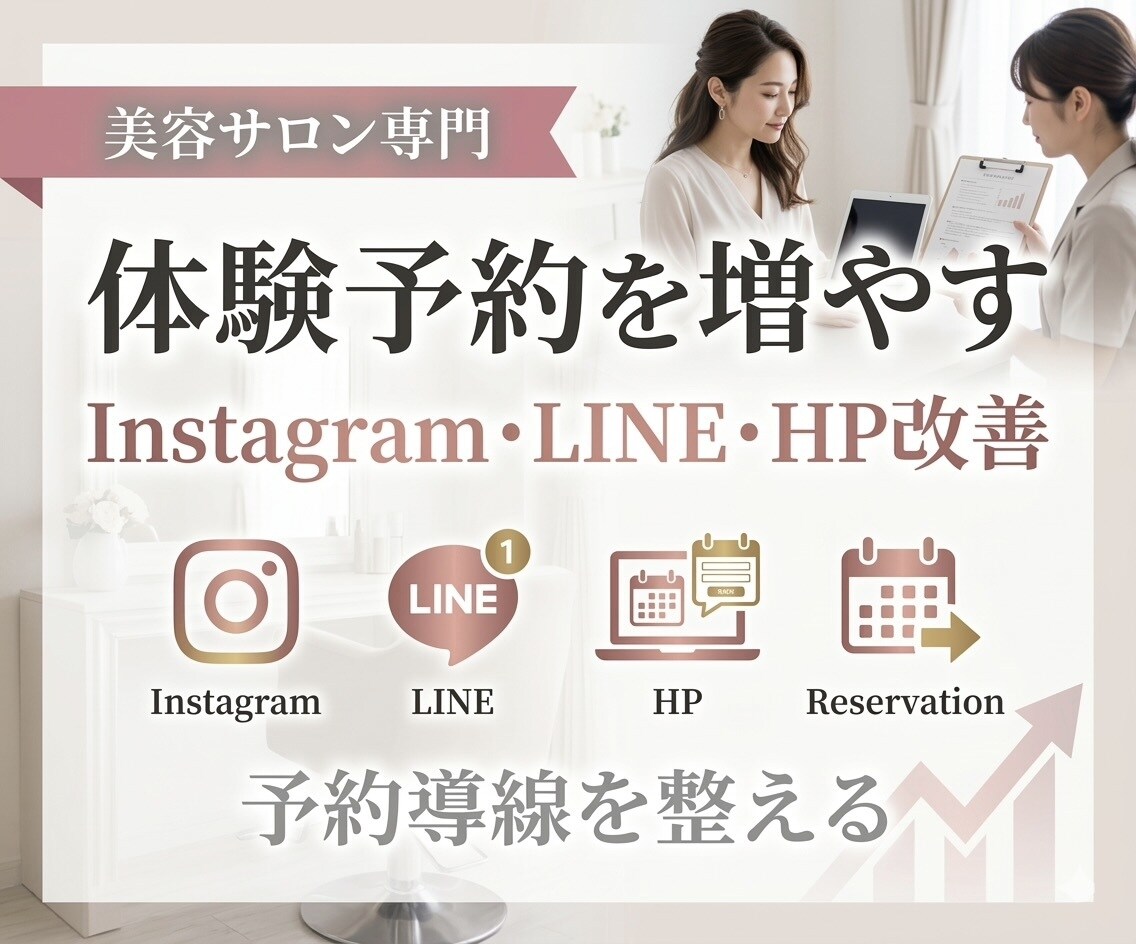 美容サロン専門体験予約が増えるHP設計します ホットペッパーに頼らず、dmLINE、体験予約が入る導線設計 イメージ1