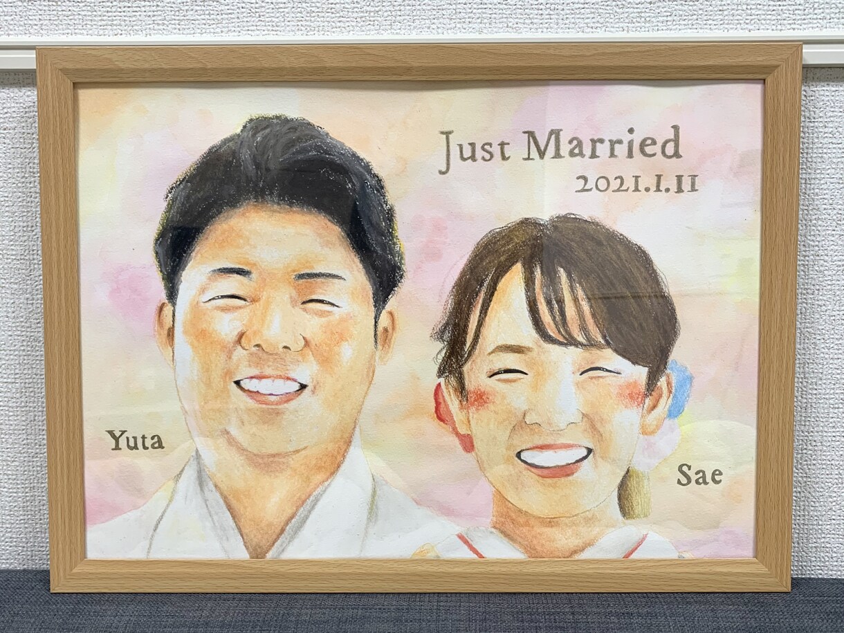 やさしい手描きタッチで似顔絵をお作りします 思い出の一瞬を、やさしい色と表情で形にします。 イメージ9