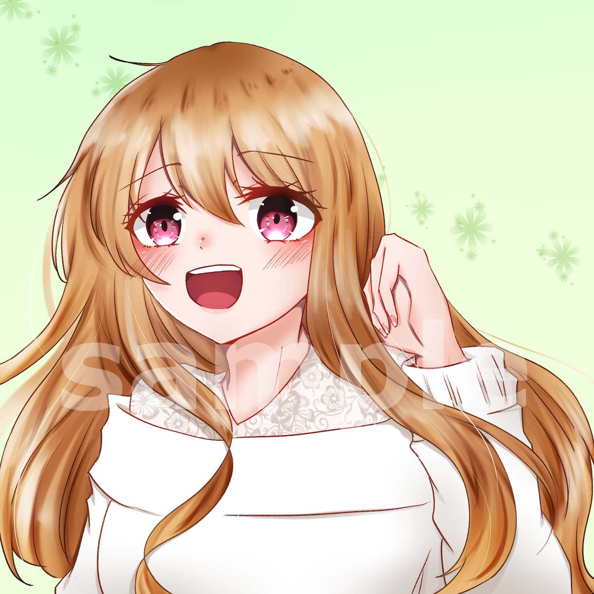 ツヤのある瞳と髪が目を引く女の子アイコン描きます 得意分野の塗りに力を入れたSNS映えするアイコン描きます！ イメージ4
