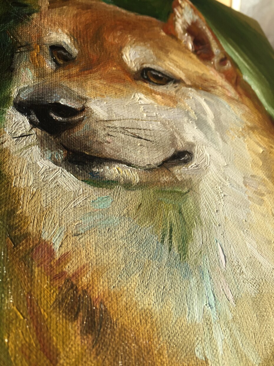ペット 犬 猫 似顔絵をキャンバス油彩で描きます ペットを大きなキャンバスに油絵の具で描きます！ イメージ7
