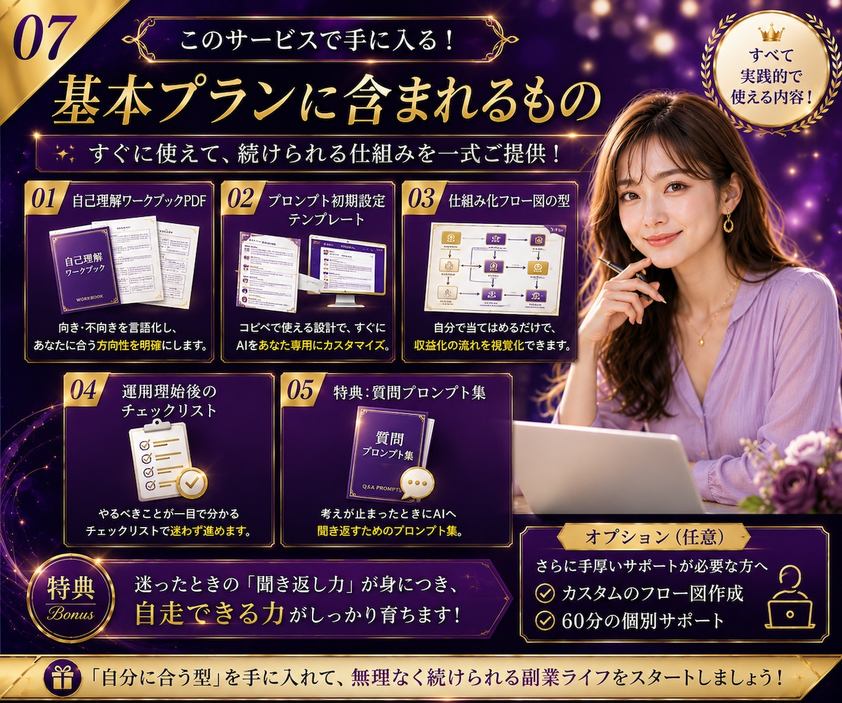 副業は才能より型で決まります 診断×AIで専用の型を作り、ココナラやタイムチケットへ即応用 イメージ7