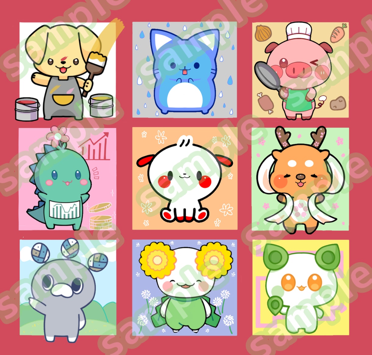 商用OK◎可愛いマスコットキャラクターお描きします 【最短3日納品！】2頭身、まるい、可愛いが得意です！ イメージ8
