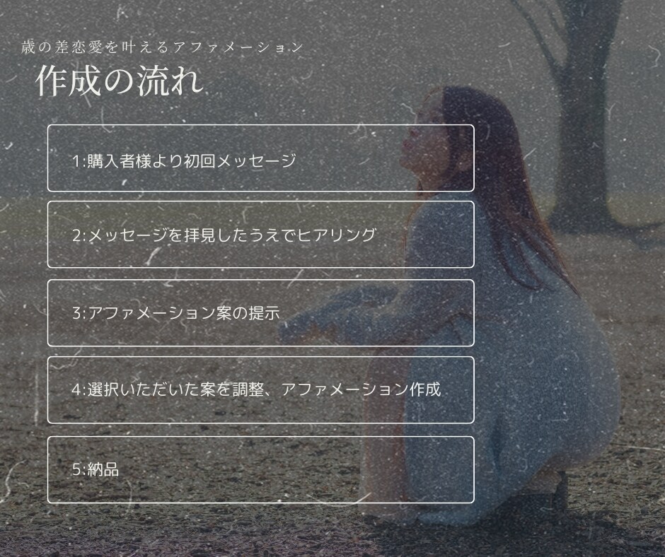 歳の差恋愛を叶える貴方専用アファメーション作ります 潜在意識を書き換えて理想の恋を叶える✳︎男性限定特典あり イメージ2