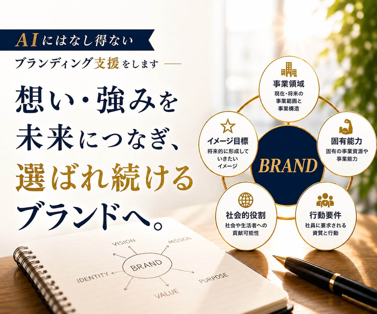 AIにはなし得ないブランディング支援をします 企業・ブランドの価値整理〜ミッション／ビジョン／バリュー イメージ1
