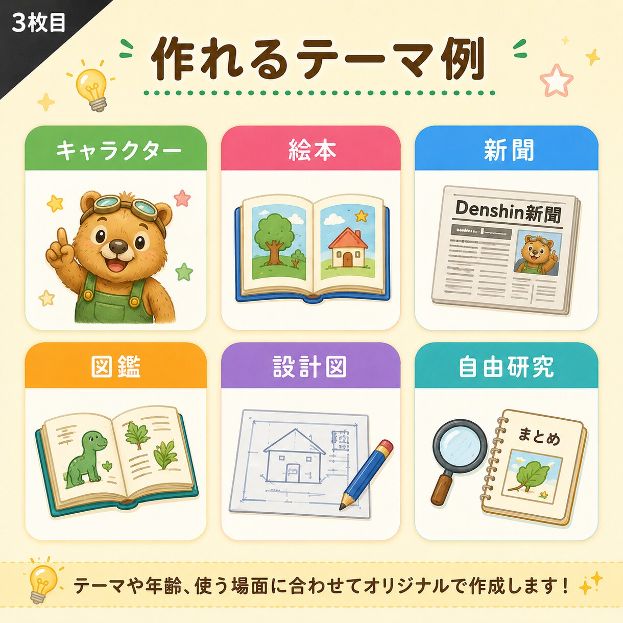 親子向けAI体験シートを作ります ワークシートと完成見本をセットで作成 イメージ3