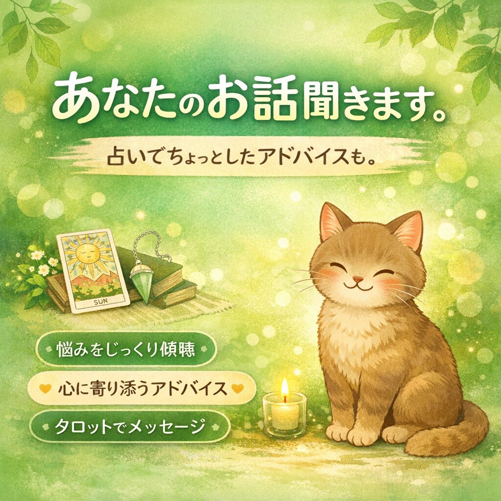 あなたのお話聞きます 占いでちょっとしたアドバイスも。 イメージ1