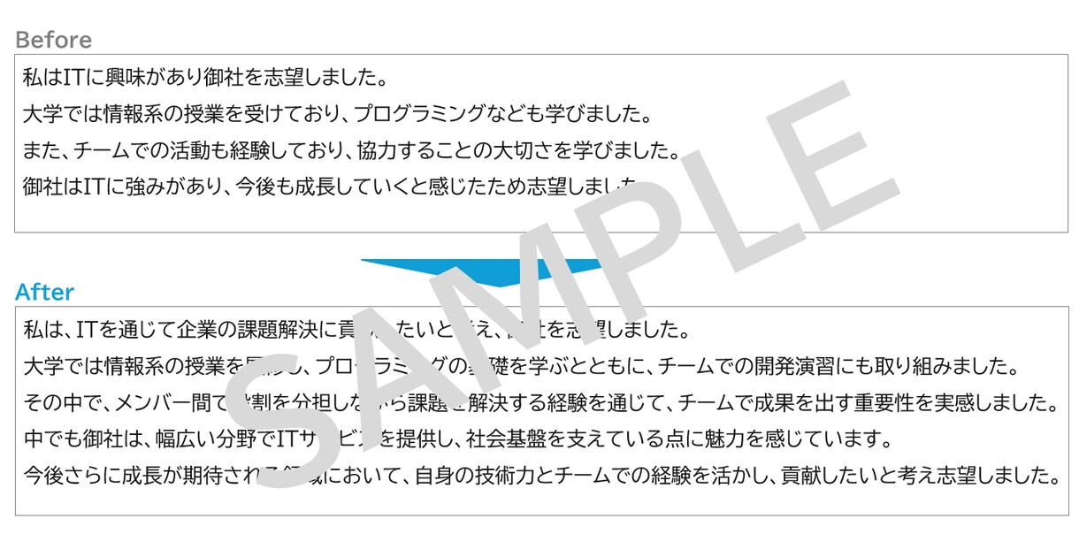 元面接官がESを徹底添削｜面接のコツまで伝授します 採用側の視点で“通るES”に改善します イメージ3