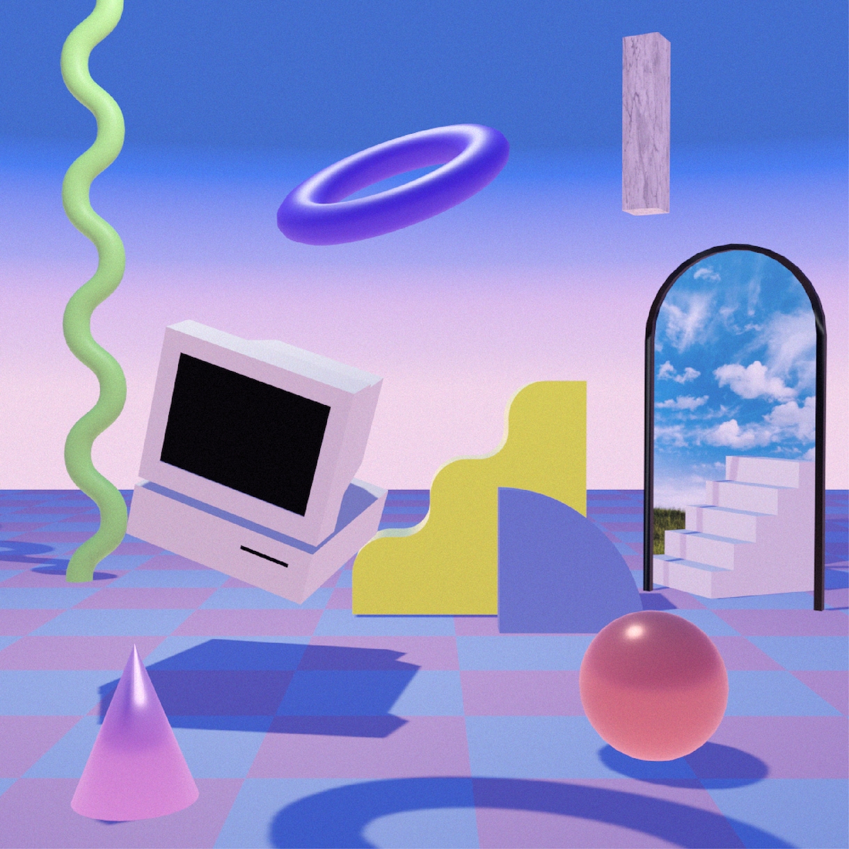 CD、カセット、レコードのジャケットを制作します vapor waveな世界観が得意です。 イメージ7