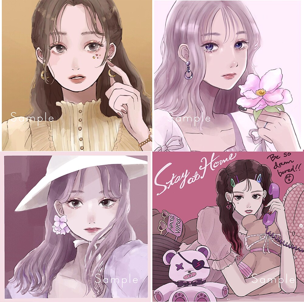 目を引くアイコンイラスト制作します おしゃれな女の子のイラスト作成します！お気軽にご相談ください イメージ7
